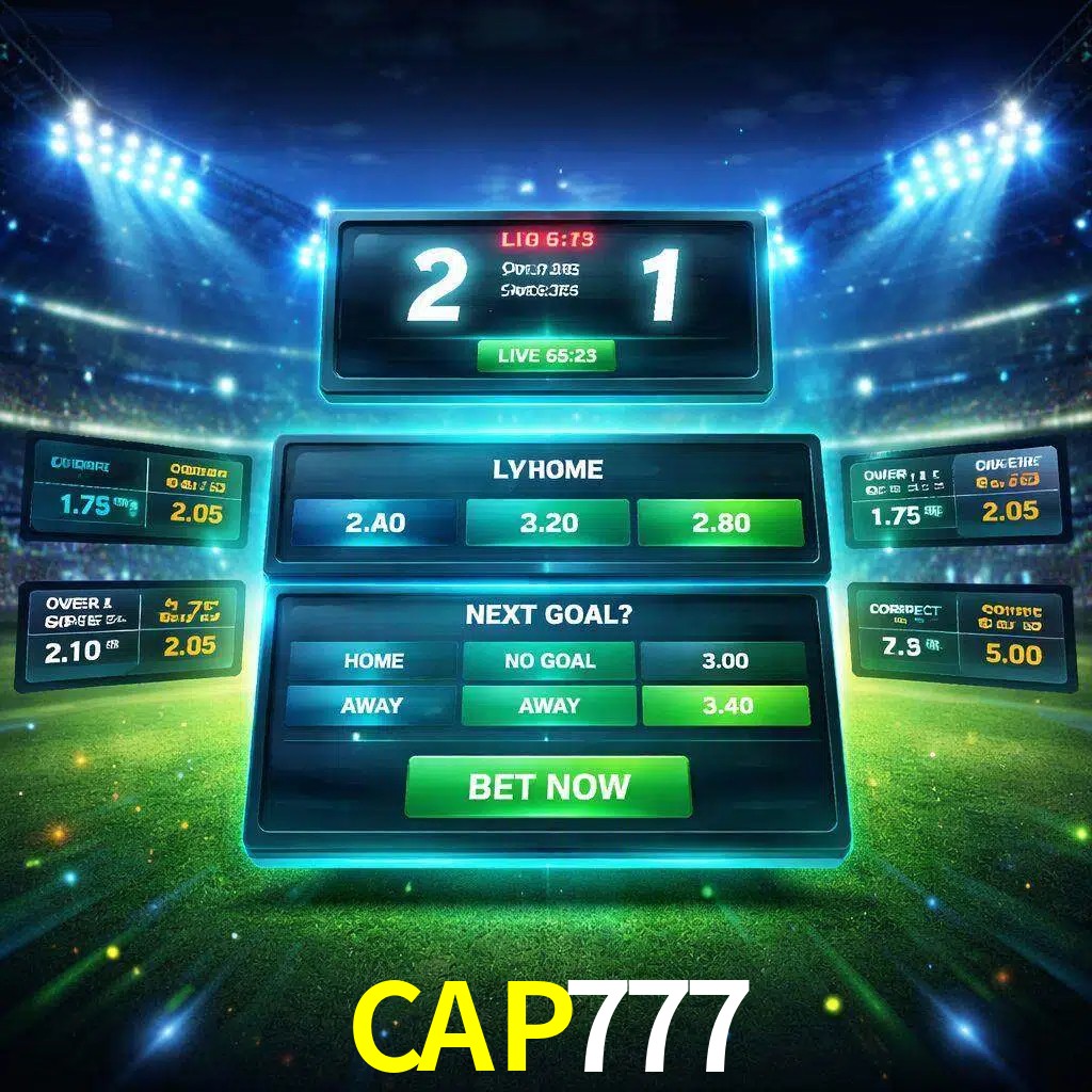 Vista de apuestas en vivo CAP777 durante un partido en curso
