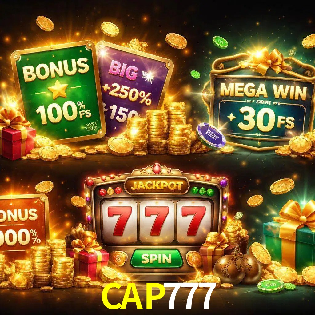 Tipos de bonos CAP777 incluyendo recompensas de bienvenida y promociones continuas