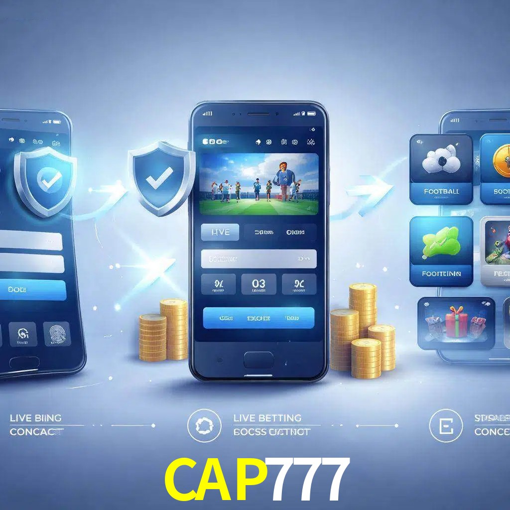 Pasos de acceso a la app CAP777 en pantalla de teléfono móvil